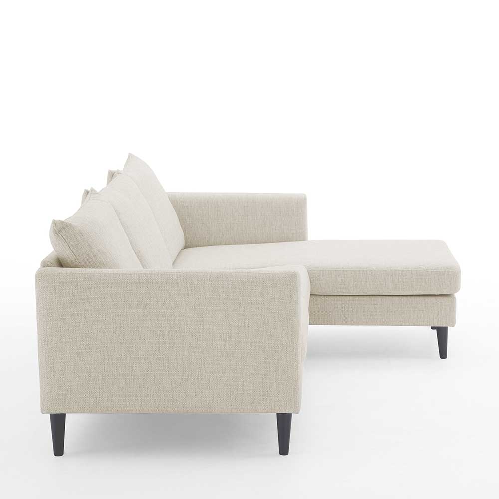 Kleines L-Sofa in Creme und Schwarz Rücken echt bezogen