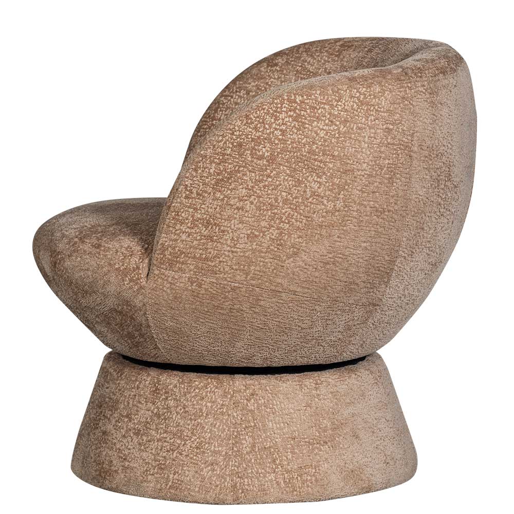 Drehbarer Sessel mit Chenille Bezug in Beige - Lescalier