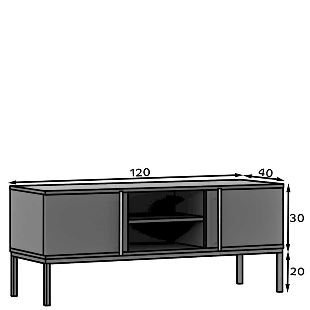 TV Lowboard in Schwarz - Groot
