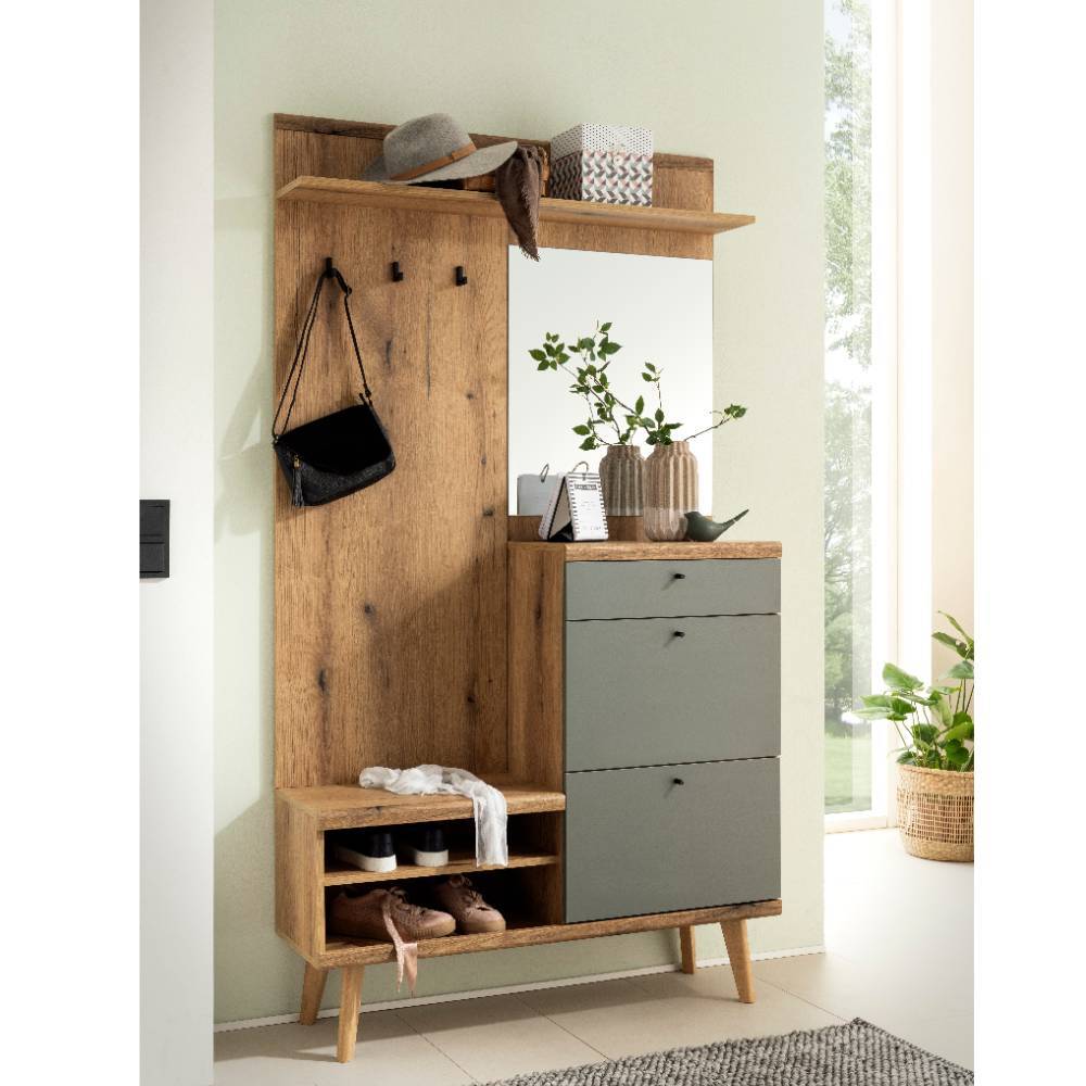 Garderobe und Highboard Set - Oliva (zweiteilig)