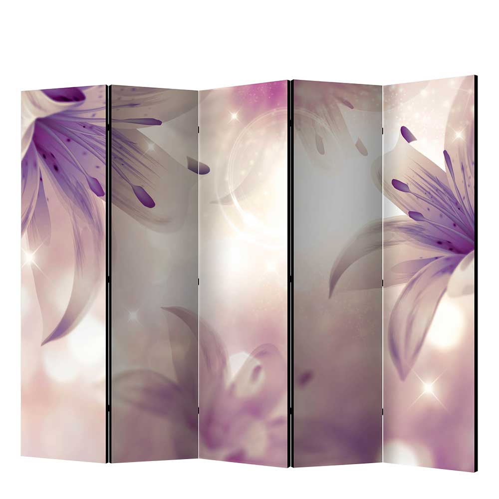 Romantik Paravent mit Lilien Motiv - Narela