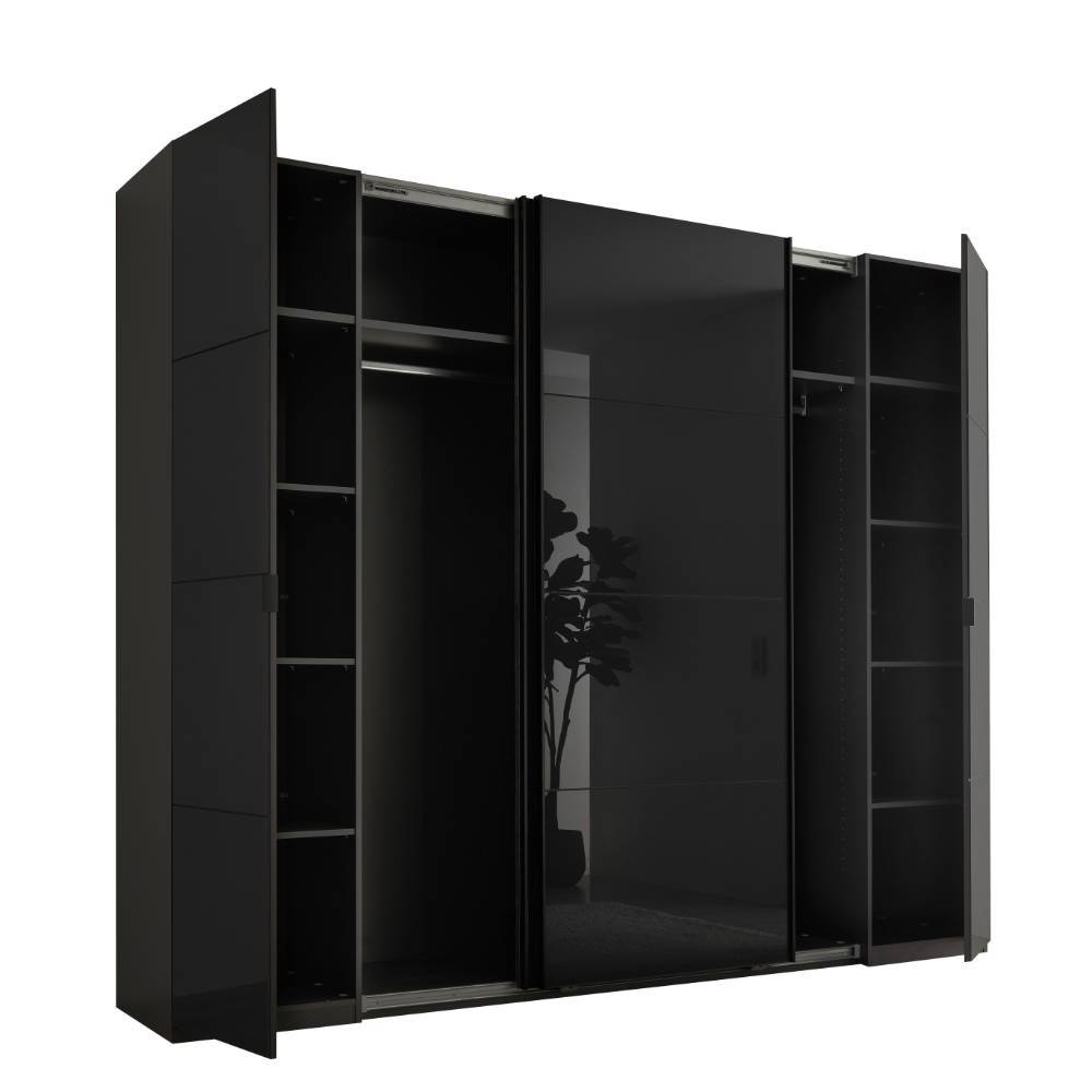 Design-Kleiderschrank in Dunkelgrau und Schwarz - Adjoma
