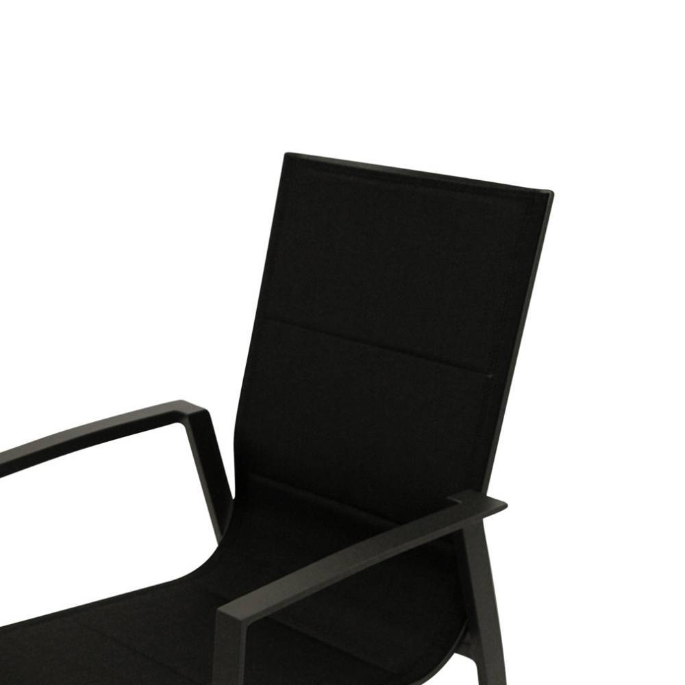 Gartenstühle mit Armlehnen in Schwarz - Dorianos (4er Set)