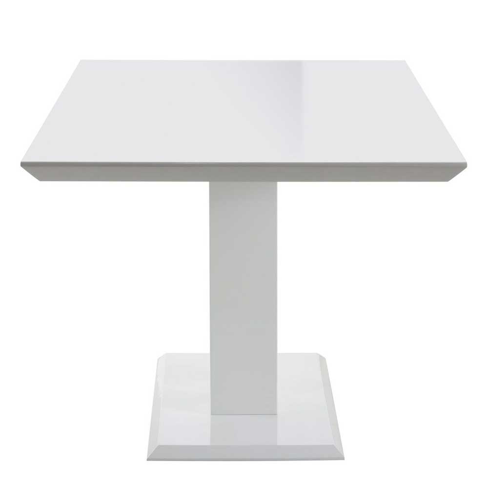 Weißer Hochglanz-Tisch mit Säulengestell - Giorgio