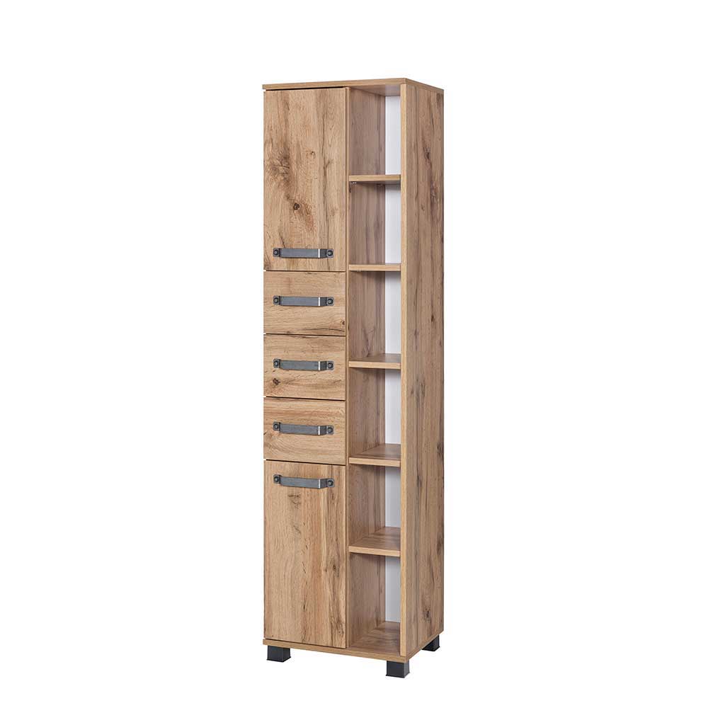 42x164cm Bad-Hochschrank mit Regal - Iskro