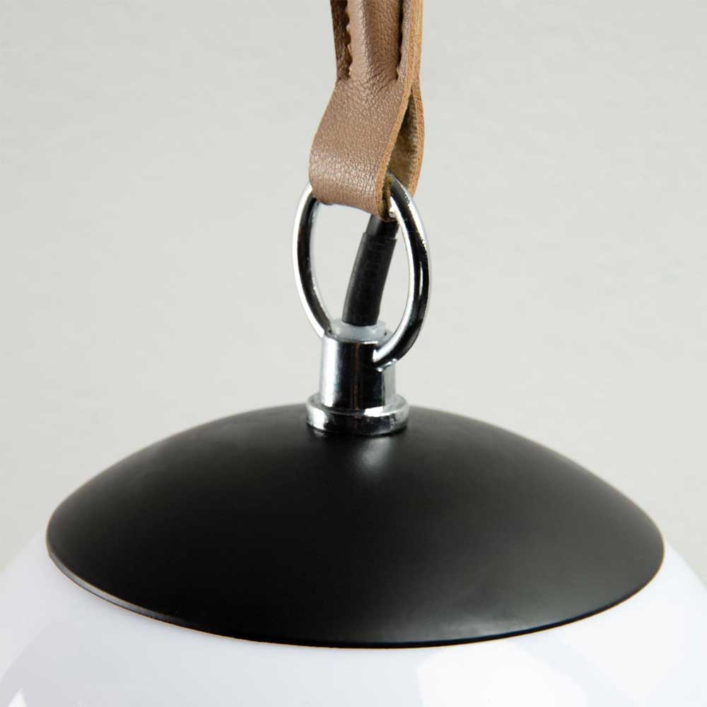 Hängende Tischlampe in Weiß Glas Kugelschirm - Nelson