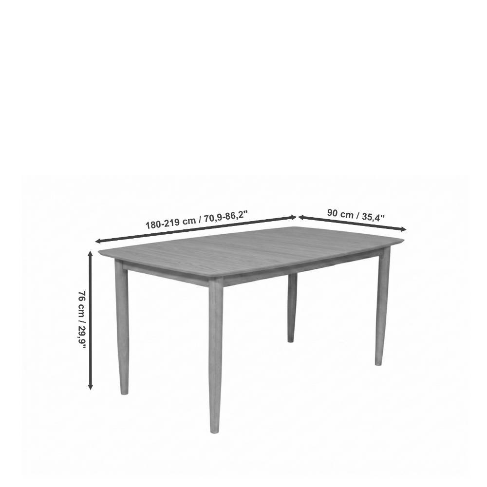 Scandi Chic Ausziehtisch aus Gummibaumholz - Loritania