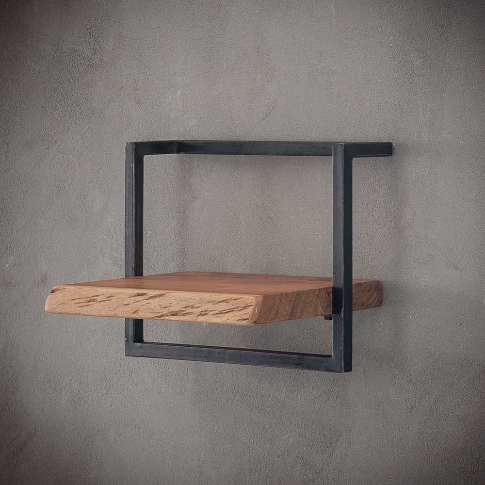 Hängendes Design Regal aus Holz & Stahl - Wenilema