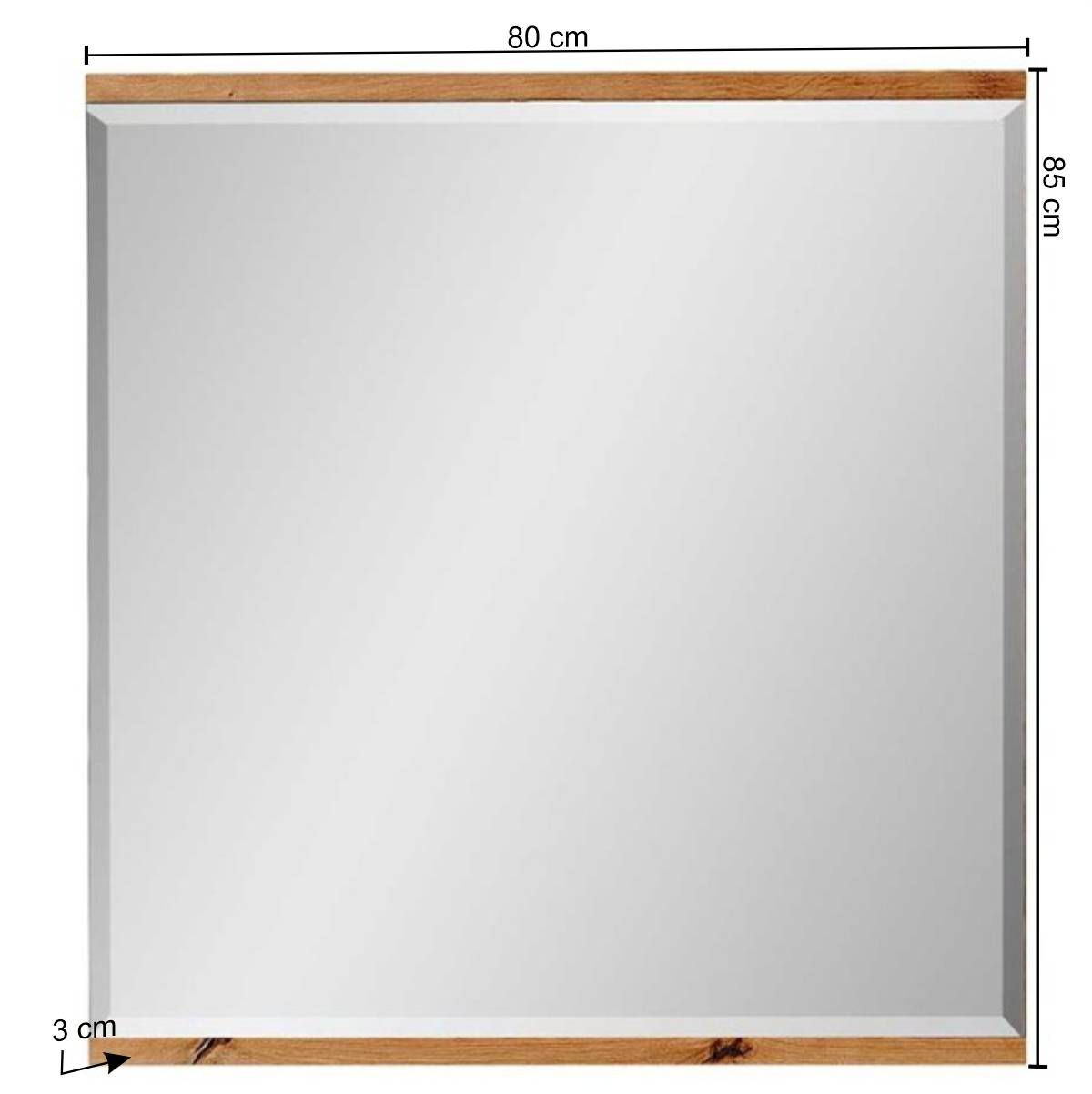 Wandspiegel mit Facettenschliff 80x85x3 cm - Symbrosia