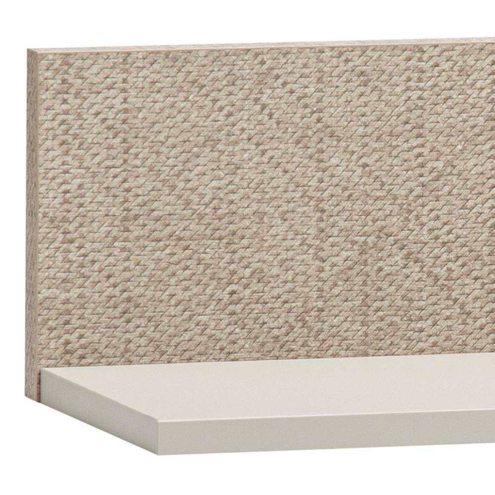 Wandboard beige mit geflochtener Rückwand und heller Ablagefläche – Litinka