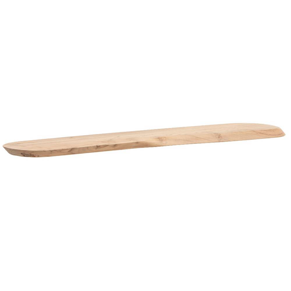 Skandi Wandboard aus hellem Teakholz mit natürlicher Maserung – Brusceda
