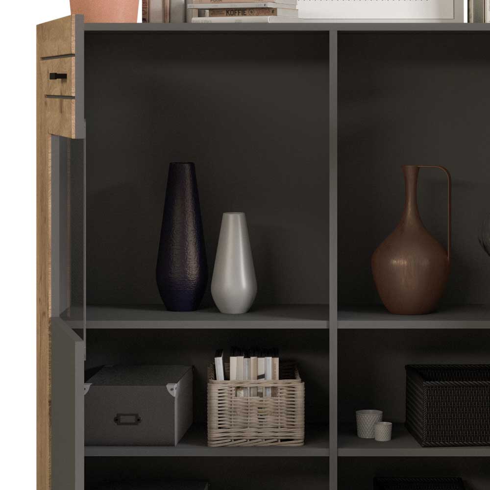 Design Wohnzimmerschrank mit Glaseinsätzen - Scarlett