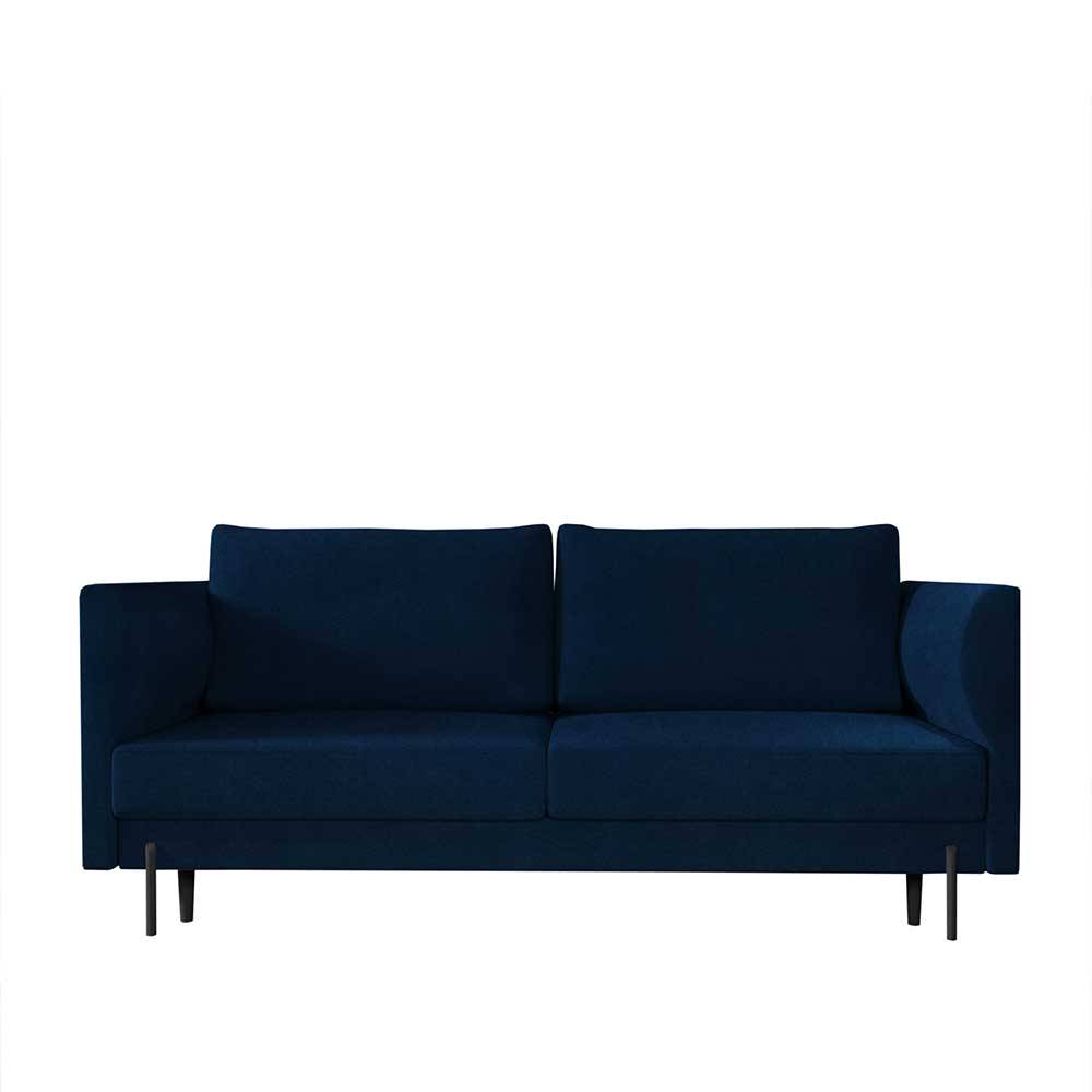 Klappcouch in Dunkelblau Samt - Saturn