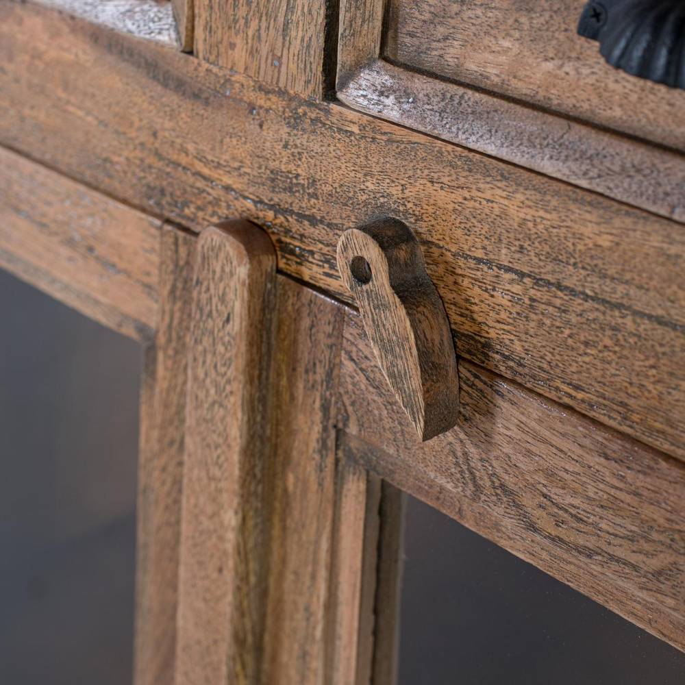 Sideboard Vitrine aus Mangobaum Massivholz - Jayma