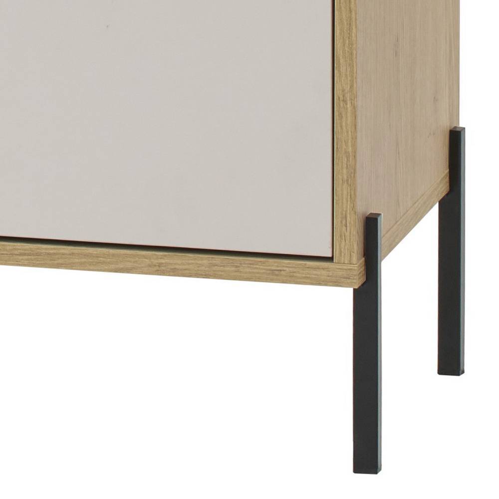Highboard mit eleganten schwarzen Metallfüßen und Korpus in Eiche Holzoptik – Dasanti