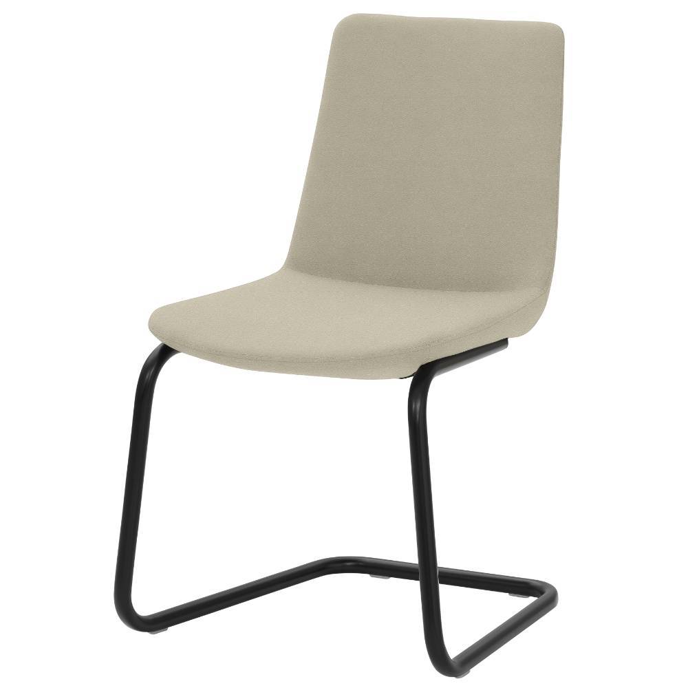 Freischwingerstuhl in Taupe Microfaser und Vlies - Bado