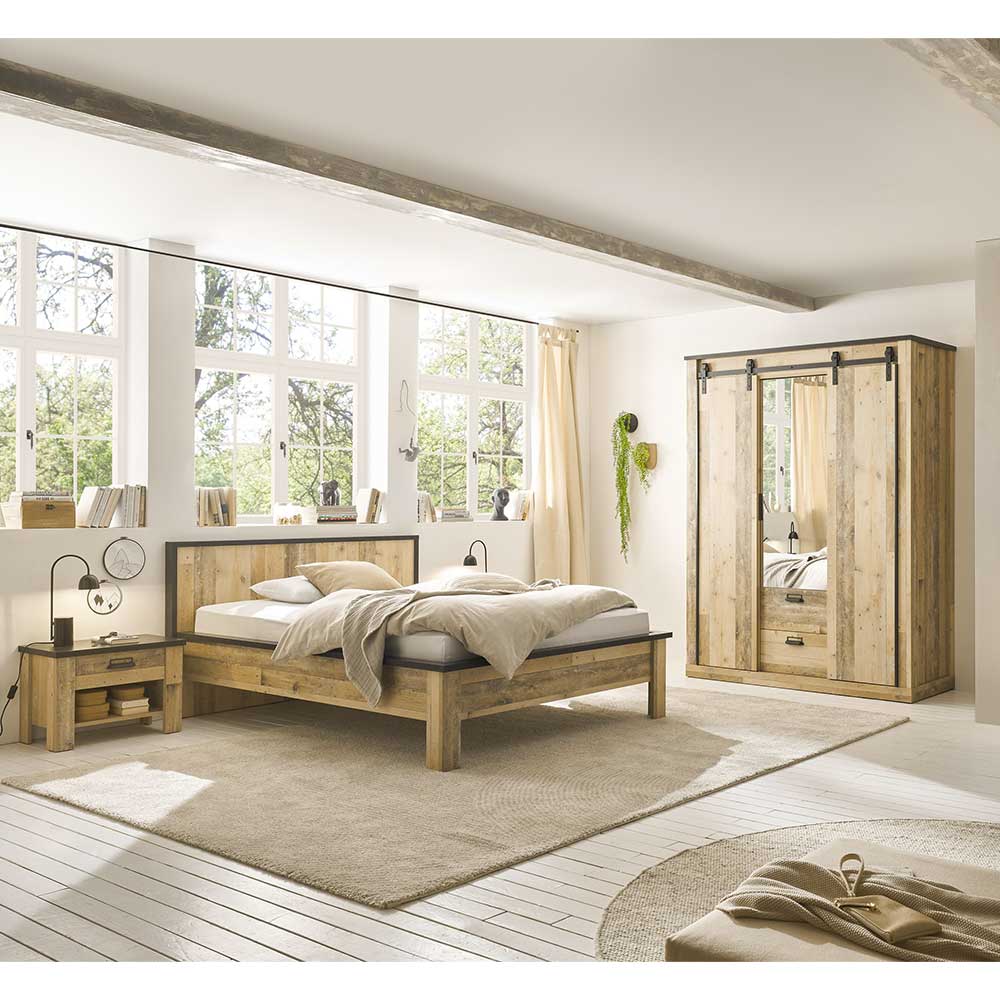 Schlafzimmer mit 140x200 Bett - Naiavio I (vierteilig)
