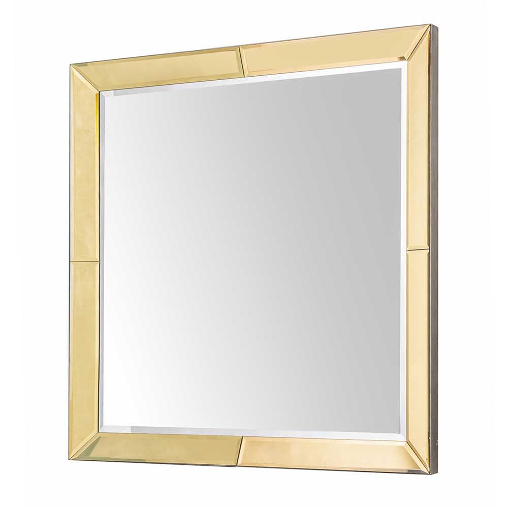 Spiegel mit Glasrahmen in Gold - Sognory
