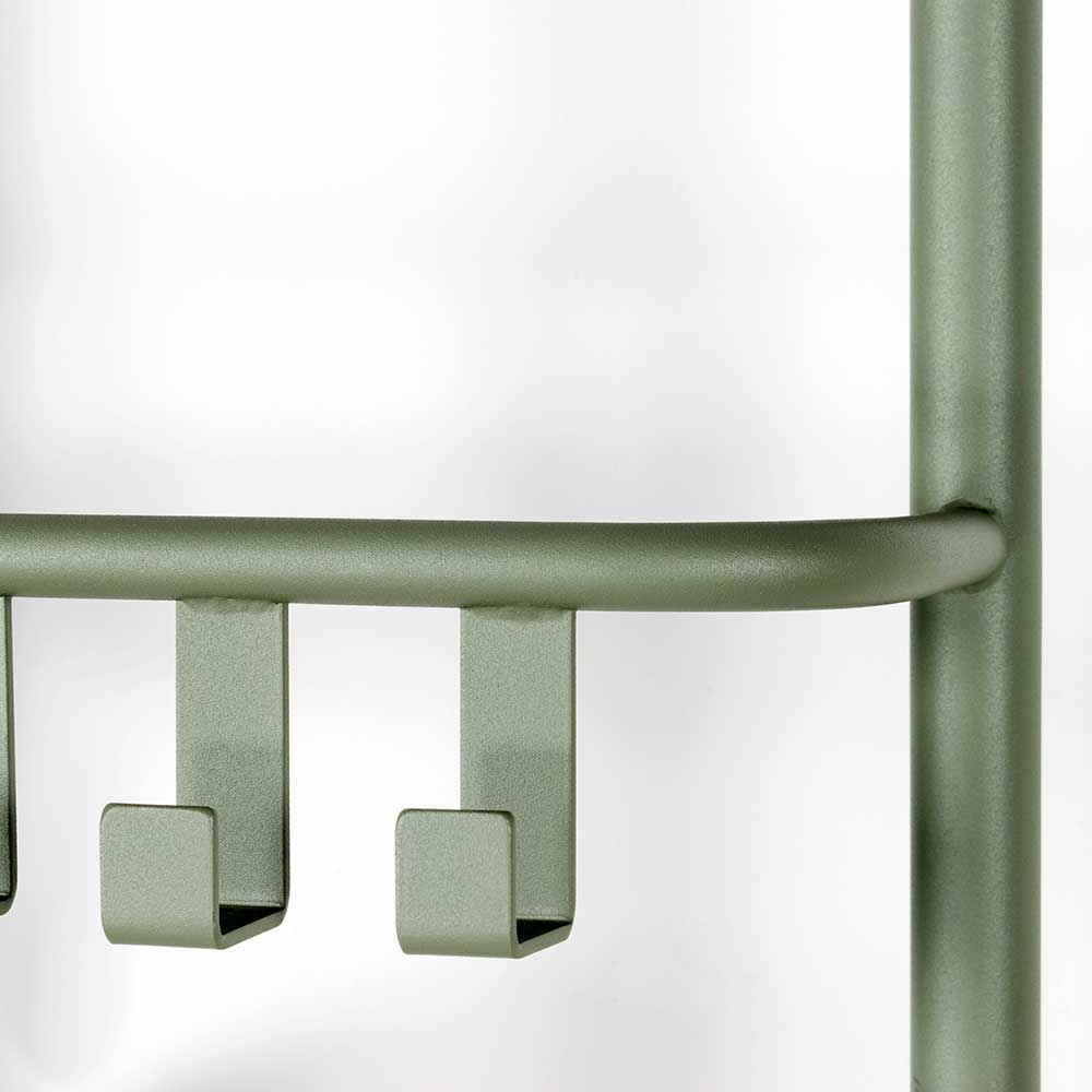 Stahl Garderobe in Graugrün mit Schuhablage - Vientors