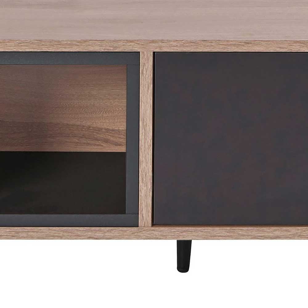 Couchtisch in Anthrazit und Holzoptik Braun - Hietro