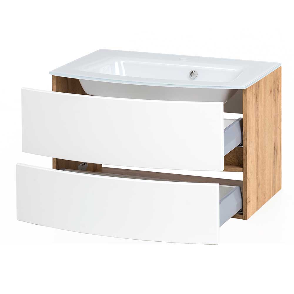 Badezimmermöbel mit weißer Front - Neuvana (dreiteilig)