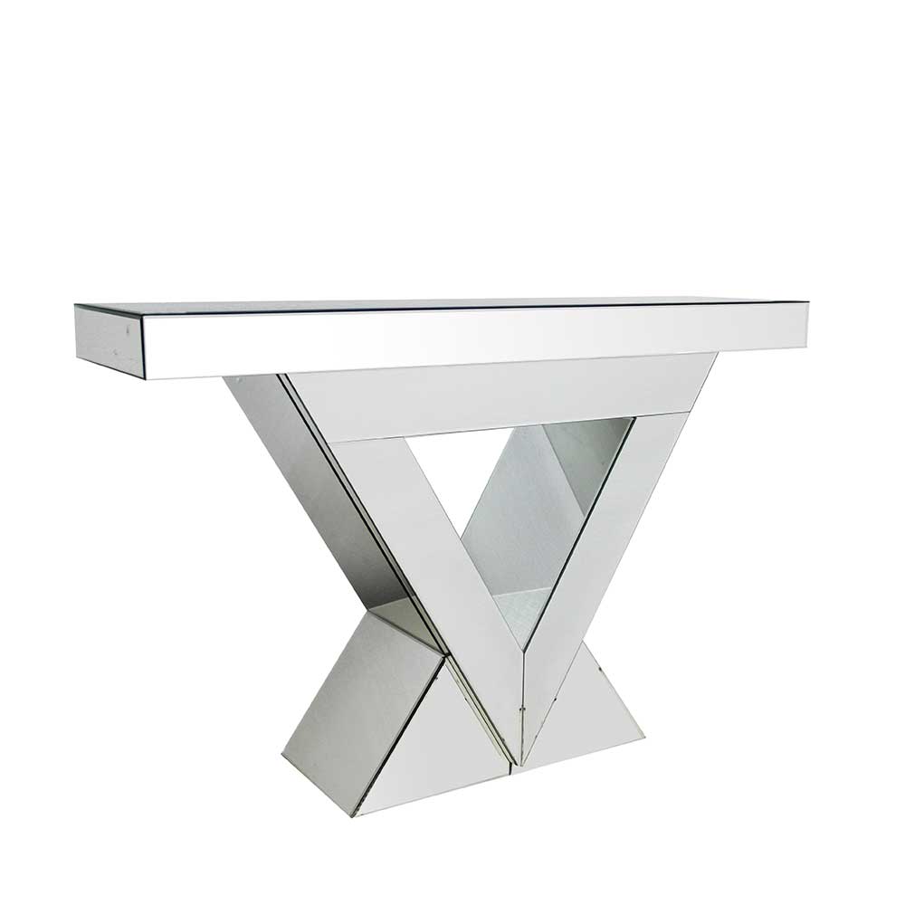 120x80x36 Extravaganter Tisch aus Spiegelglas - Livino