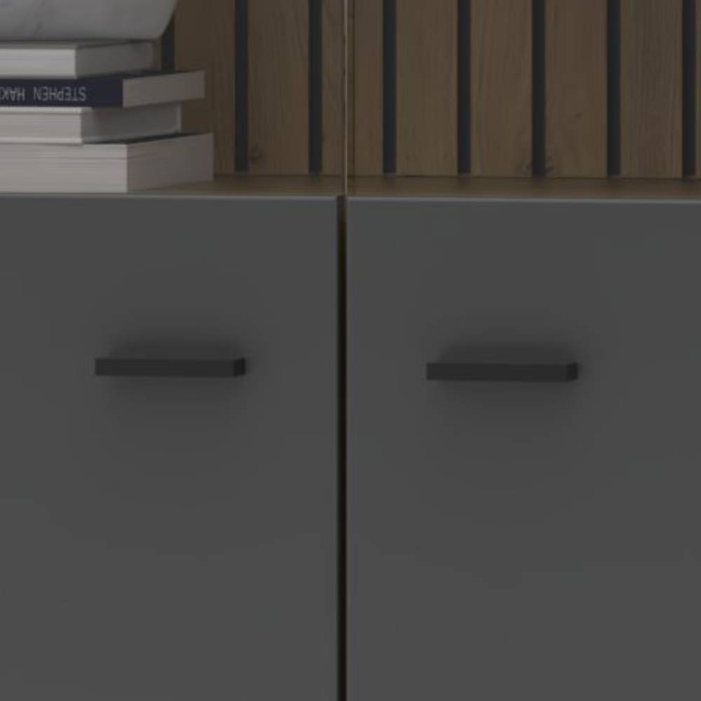 Highboard Vitrine in Dunkelgrau - Azar