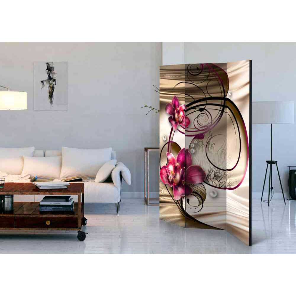 3-teiliger Design Raumteiler mit Orchideen - Cynthia