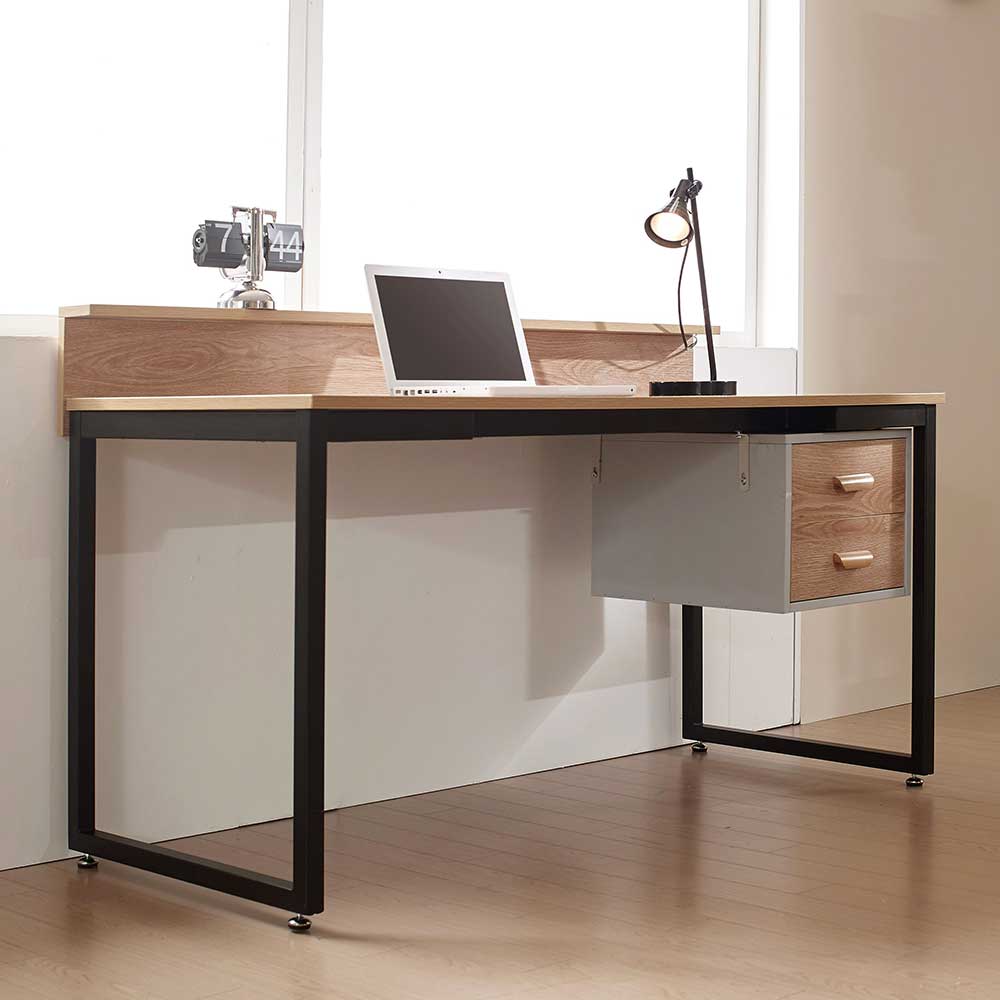 140x60 Industrial Schreibtisch mit Aufsatz - Pluta
