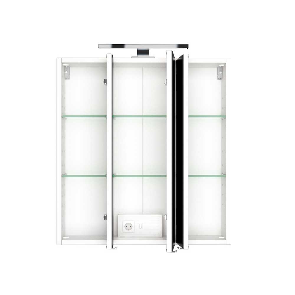 60x64x31 Badspiegel Schrank mit LED Beleuchtung - Misrana
