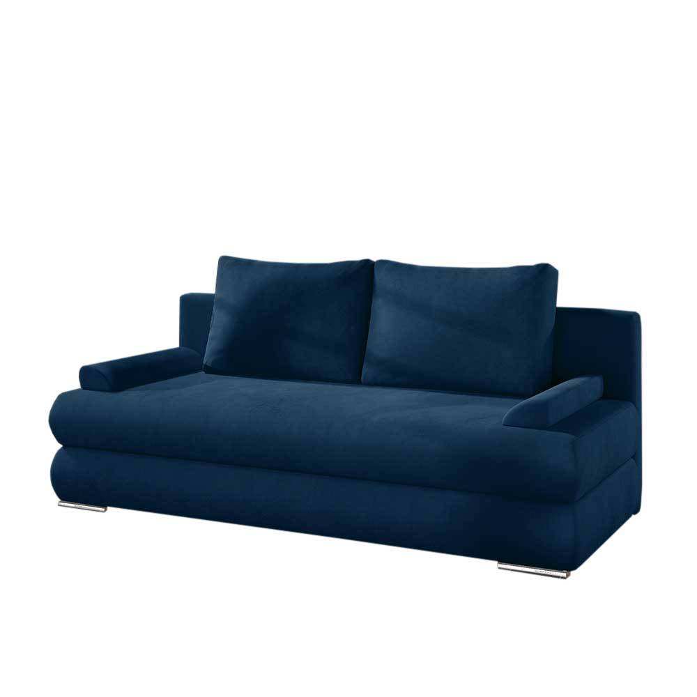 Federkern Bettsofa in Dunkelblau - Minu