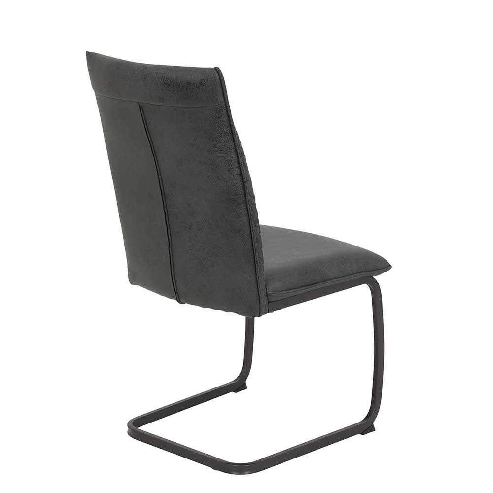 Design-Freischwinger in Anthrazit - Endra (Set)