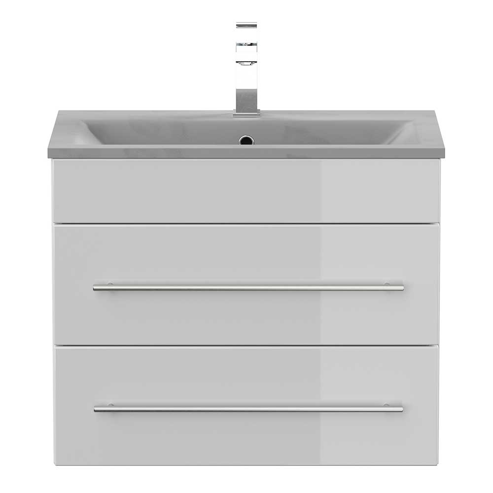 2 Schubladen Waschkonsole in Weiß HG - Eckomy
