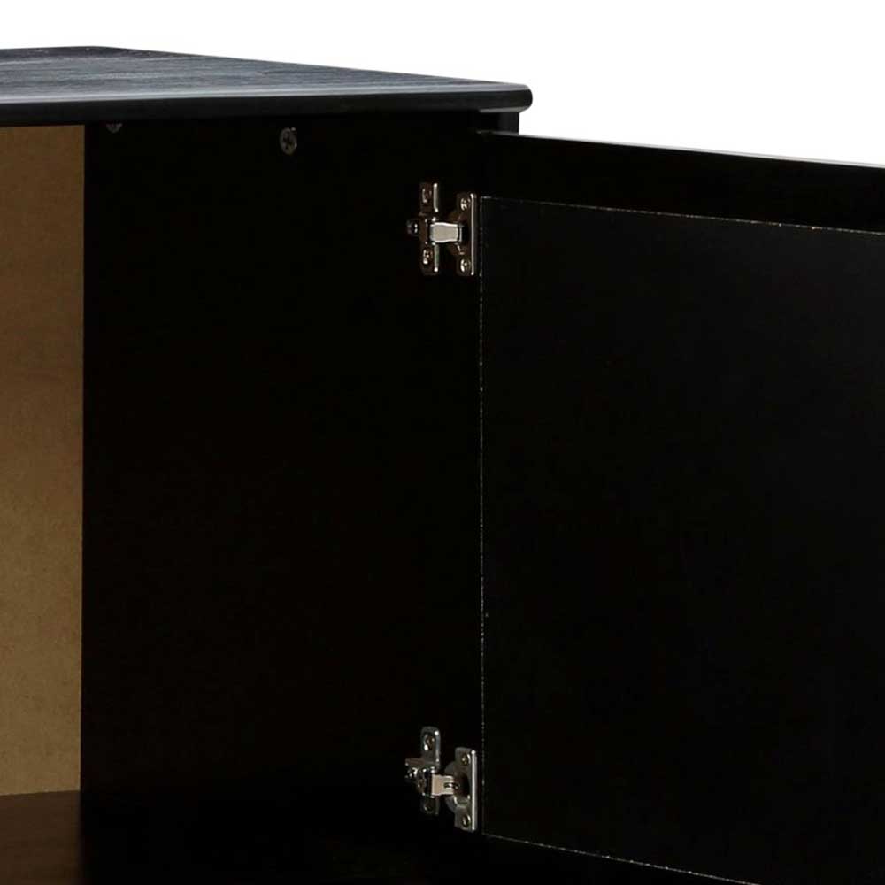 Dunkelbraunes Highboard mit Wiener Geflecht - Santiana