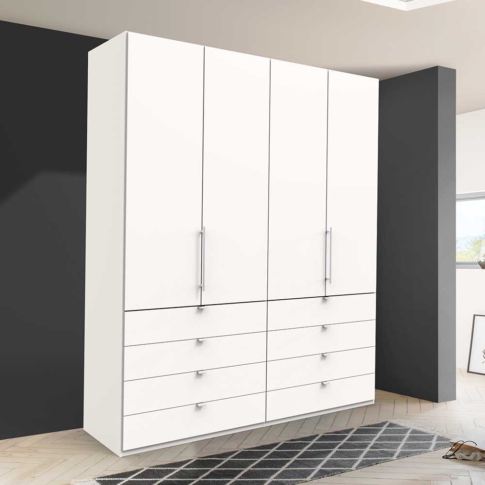 Weißer Kombi-Kleiderschrank mit acht Schubladen - Donpiave