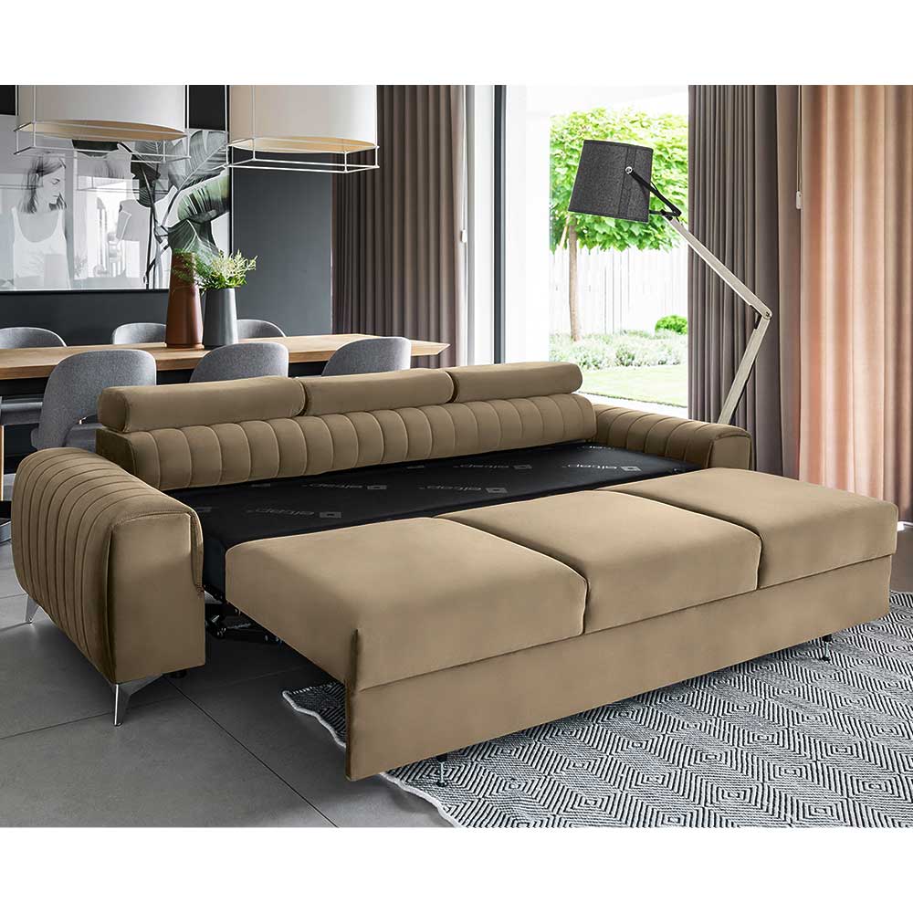 Federkern Funktionssofa in Beige - Yanitas