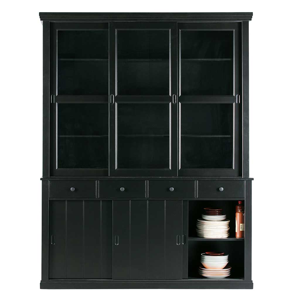 166x215x48 Buffetschrank in Schwarz Kiefer - Nariosca