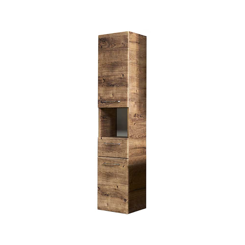 Hängender Bad-Hochschrank mit Metallgriffen - Miss X