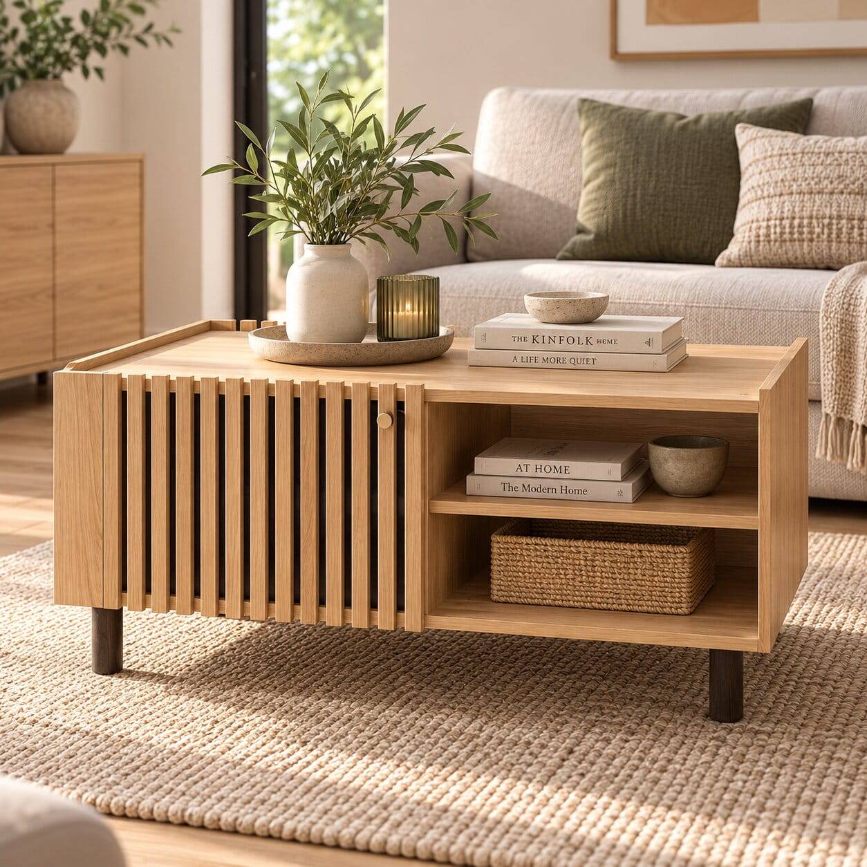 Skandi Design Couchtisch aus Wildeiche - Valouis