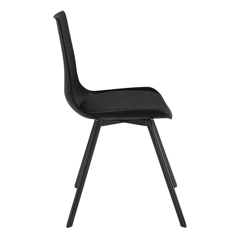Schwarze Schalenstühle modern - Tessa (2er Set)