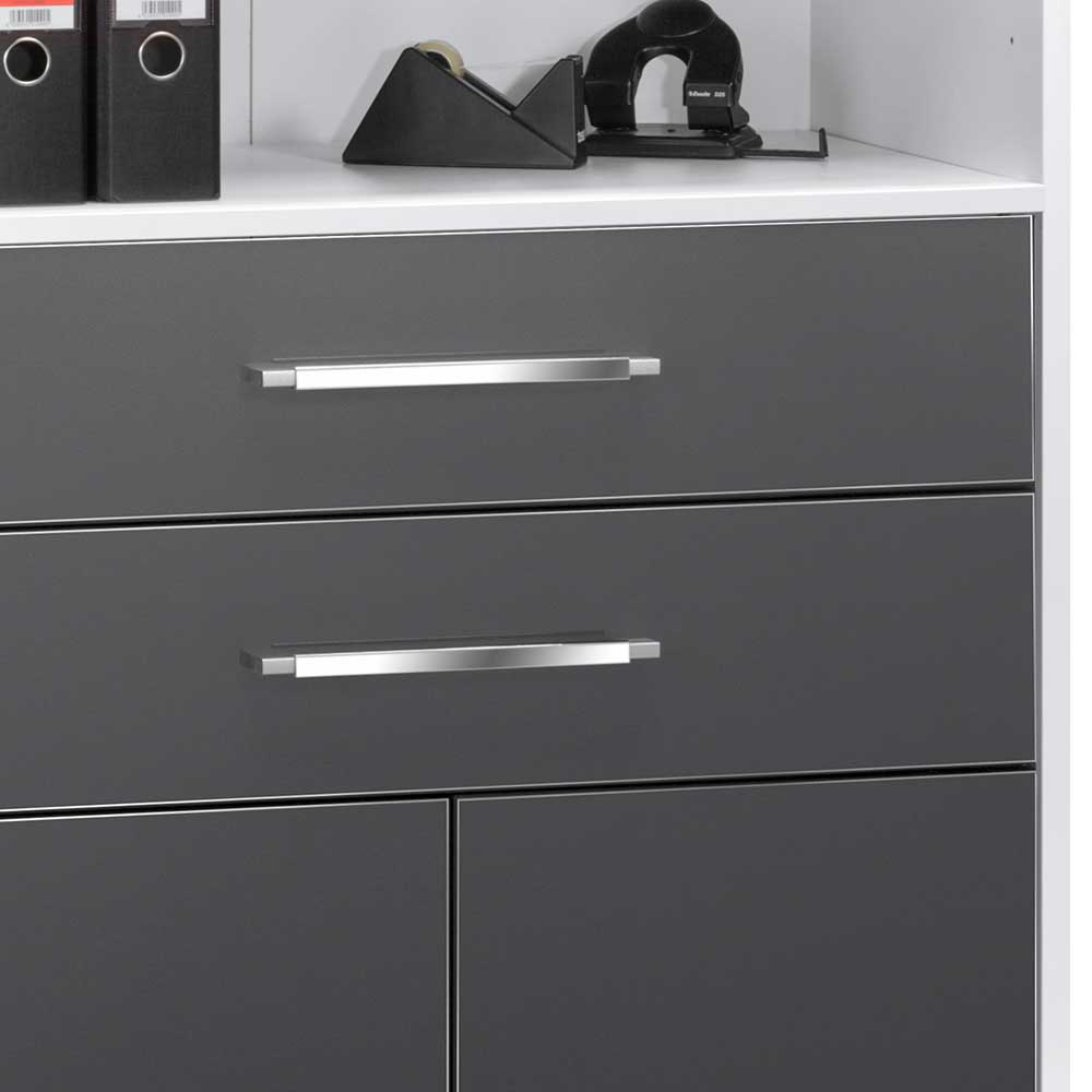 Systemmöbel Büroschrank in Weiß & Grau - Kriscas