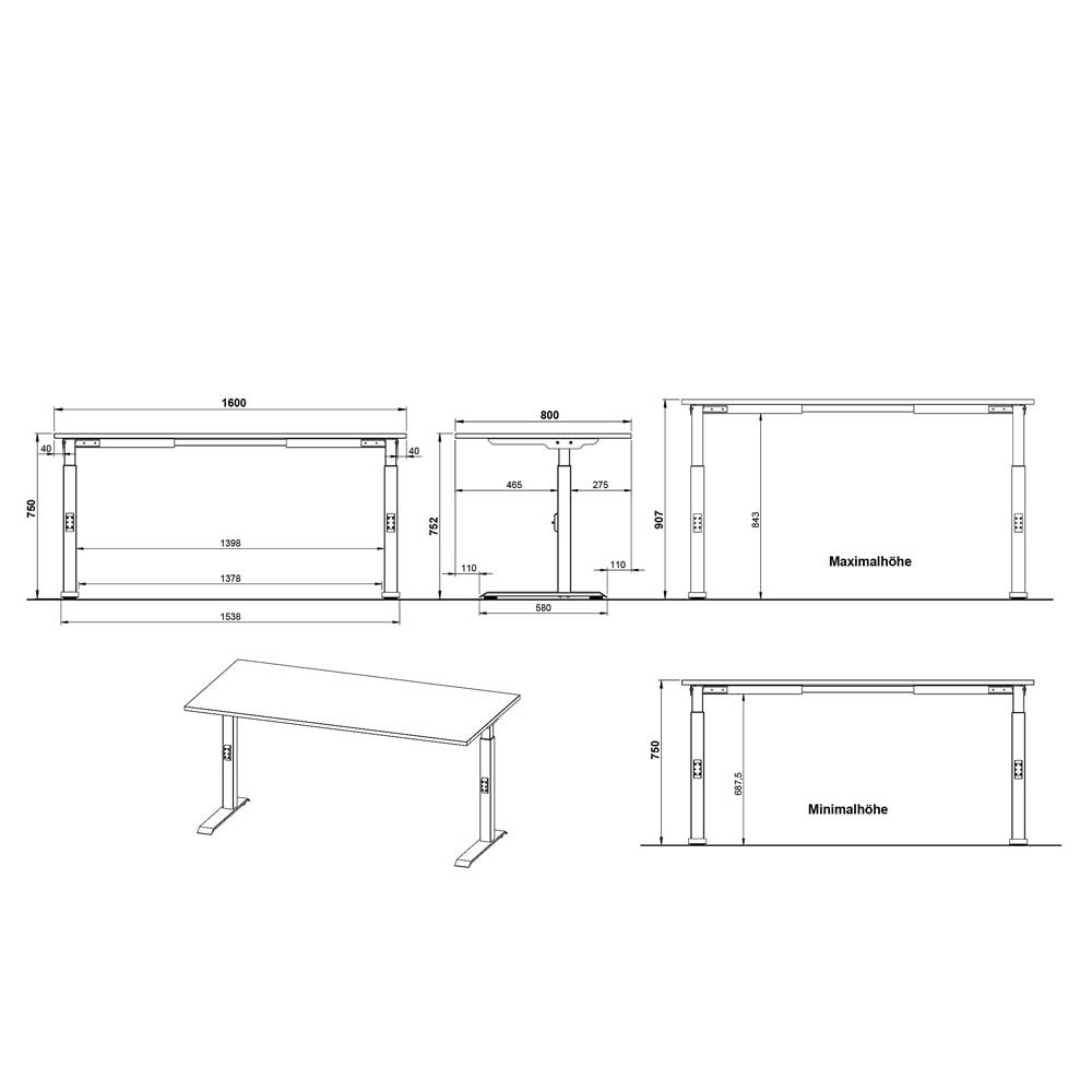 Schreibtisch und Rollcontainer Set - Great (zweiteilig)