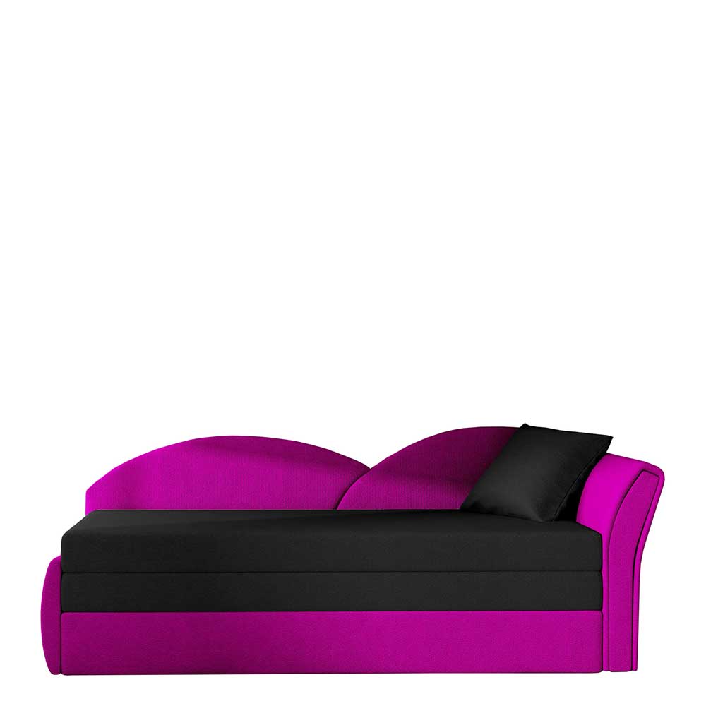 Klappbare Recamiere in Magenta und Schwarz - Karneola