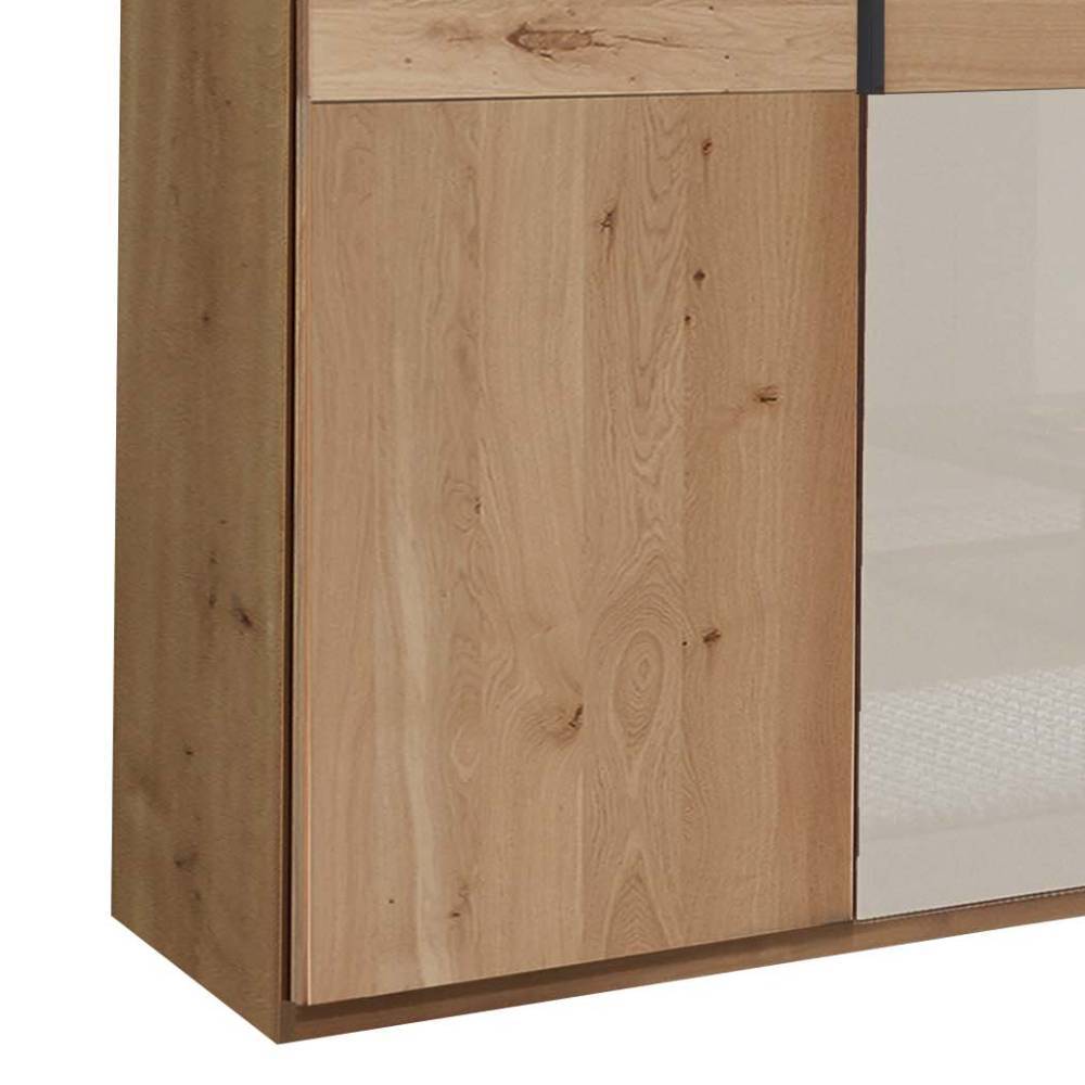 3-türiger Schlafzimmerschrank in Eiche Bianco - Nikoba