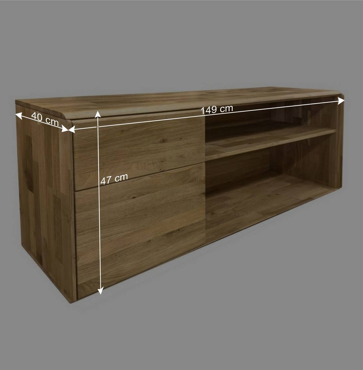 TV Unterschrank aus Wildeiche Massivholz - Feanor