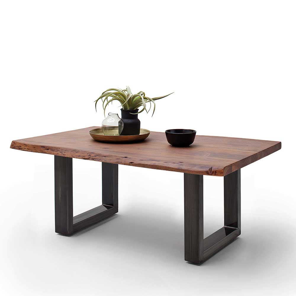 Naturkanten Sofatisch aus Akazie und Metall - Selectra