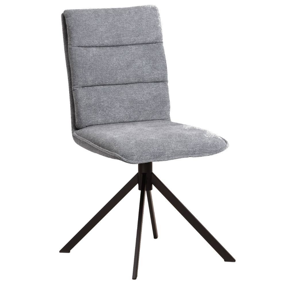 Polsterstuhl aus grauem Flockstoff - Anhora (2er Set)