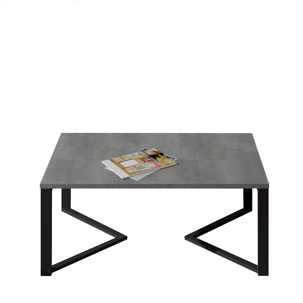 Wohnzimmertisch in Betonoptik mit Schwarz - Latiroca
