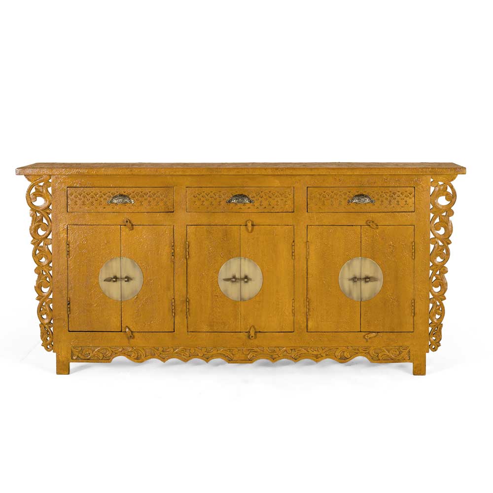 Asia Style Sideboard in Ocker Gelb - Nelu