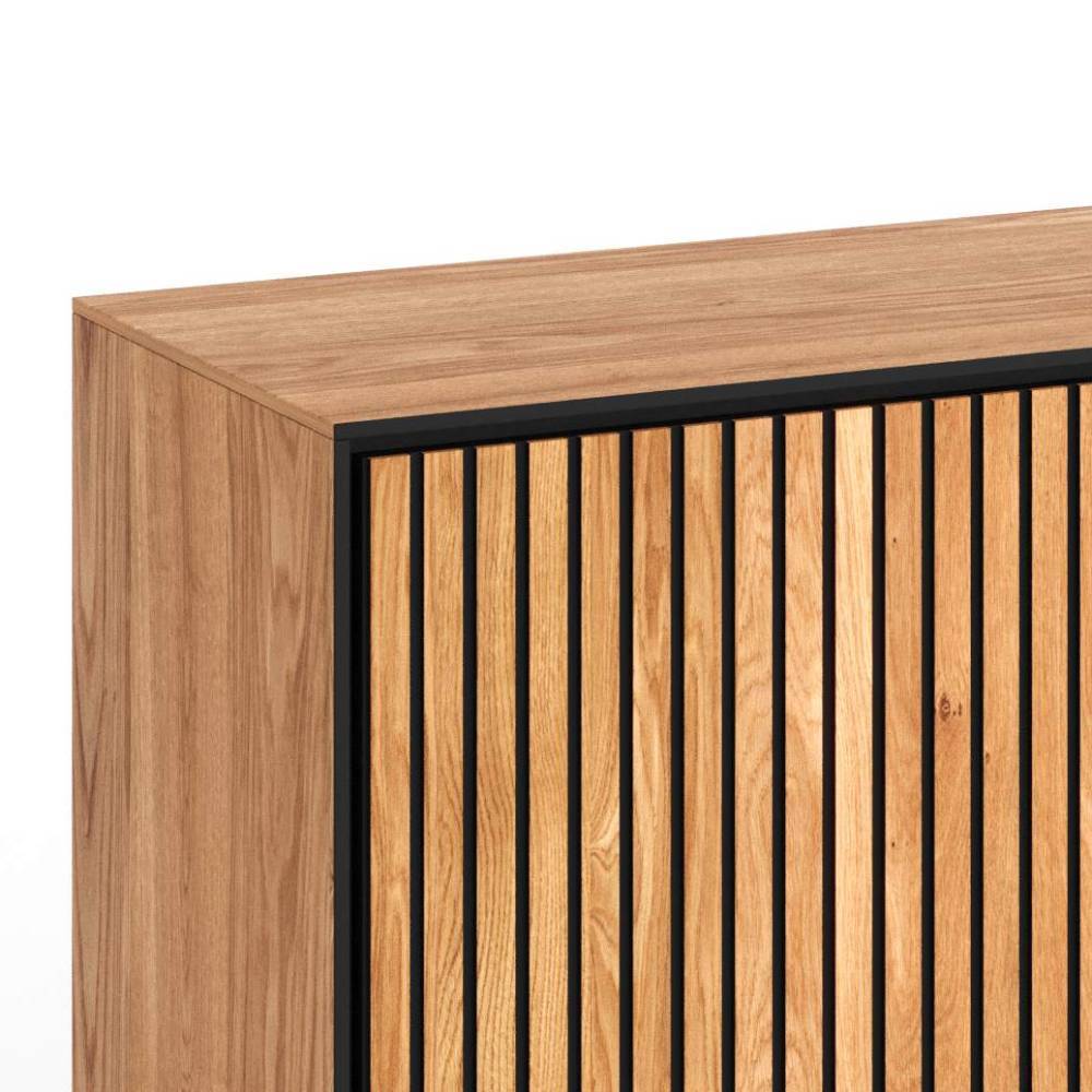 Sideboard in Eichefarben und Schwarz - Mantua